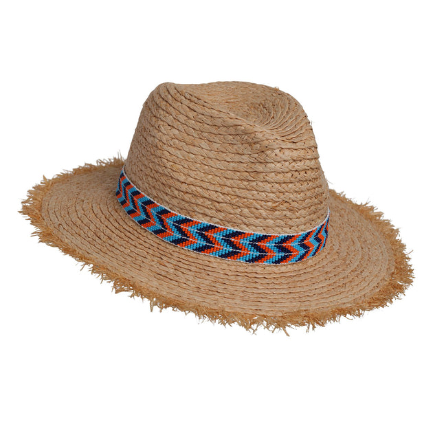 Straw Hat w/ Pom Pom Hat Band