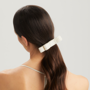 Ivory Shimmer Bow Barrette