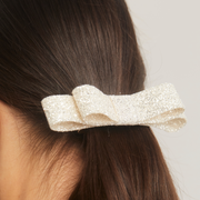 Ivory Shimmer Bow Barrette