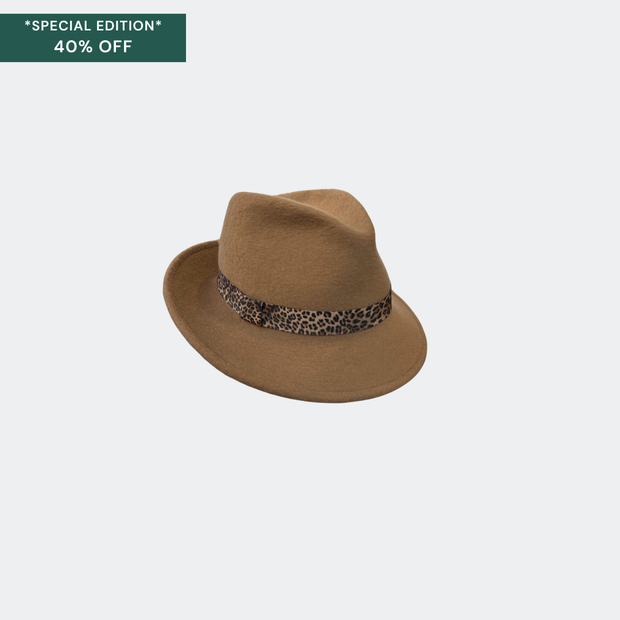 *Special Edition* Jackson Trilby - Camel/Leopard Band