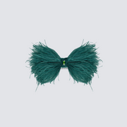 Phoebe Feather Bow - Evergreen