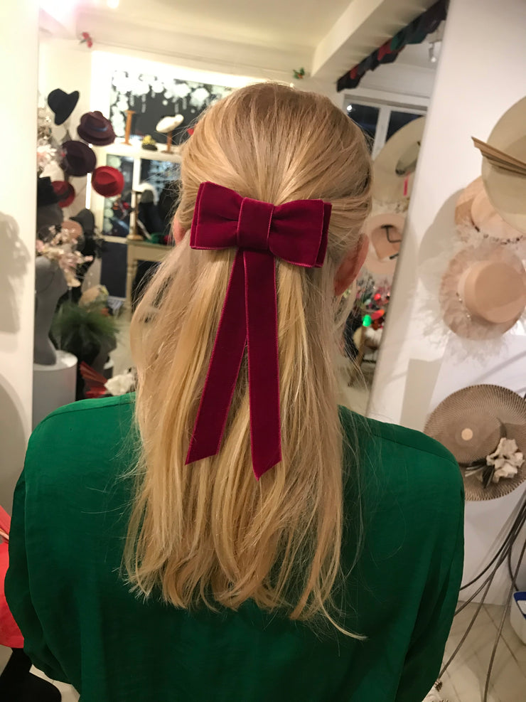 Blondie Tail Bow - Raspberry Red