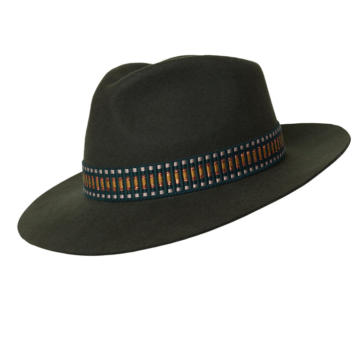 Golborne Trilby - Racing Green Gaudi Band