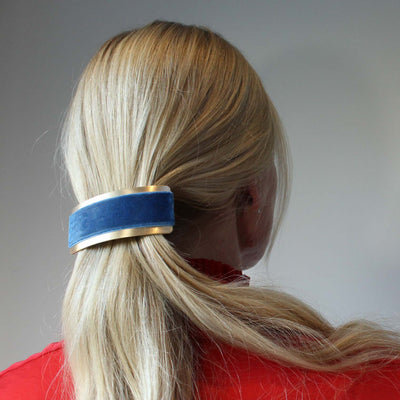 Velvet Barrette - Ice Blue